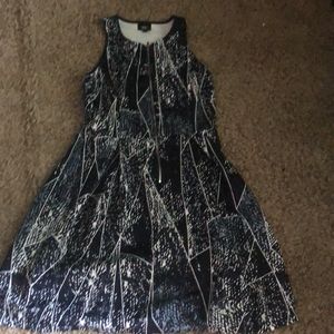 Blue and white dress